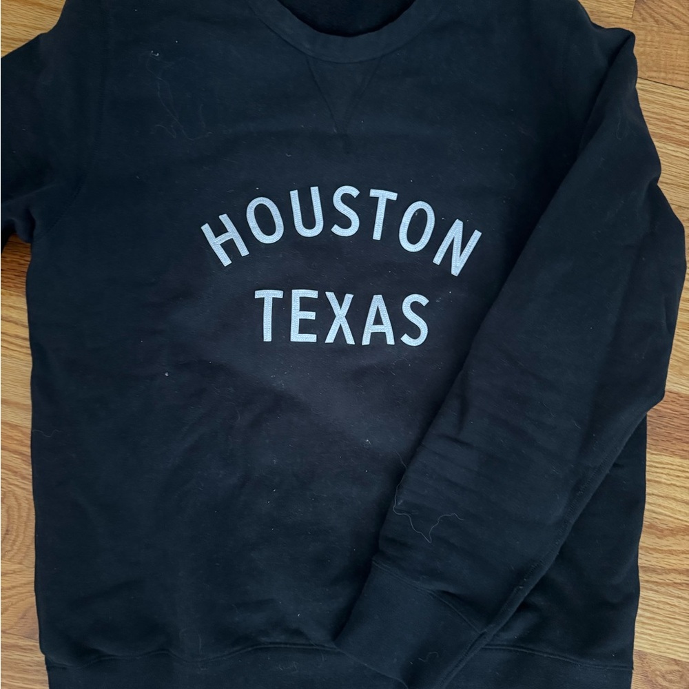 Houston Texas Black Crewneck Pullover Sweatshirt